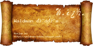 Waldman Ádám névjegykártya