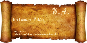 Waldman Ádám névjegykártya